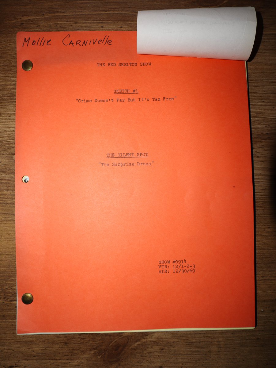 AlanAchenbach's tweet photo. Today's #MondayMailbox brought this script from the The Red Skelton Show,"Crime Doesn't Pay But It's Tax Free" aired on 12/30/1969. The guest for this episode was @TheBarbaraBain https://t.co/NyD35ZPFTm
