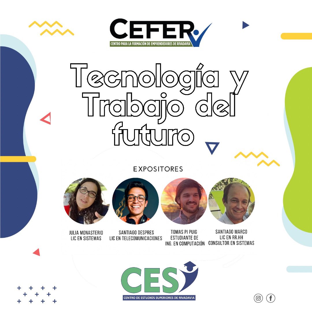 CEFERRivadavia's tweet photo. Ya queda muy poco para encontrarnos en una charla súper interesante que pensamos para vos!

👩🏻‍💻Tecnología y Trabajo del Futuro🚀

📆 Mañana  28/9
⏰ 19.30hs 
📍Cine Español, América.  

Para participar, inscribite acá👉🏽 https://t.co/pjOw9xq76b https://t.co/OXEawNGKbQ