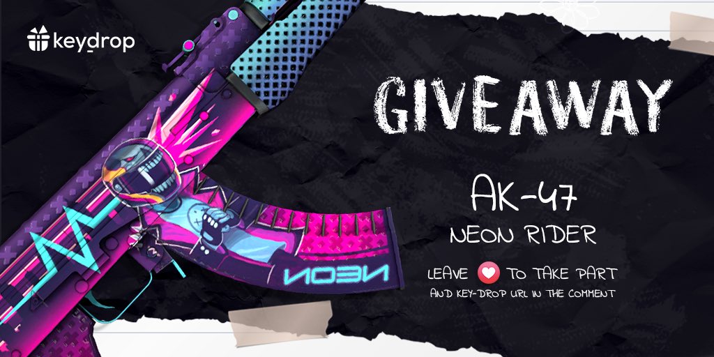 keydropcom's tweet photo. Giveaway on AK-47 | Neon Rider 🎁

👊 Just leave ❤️ under the post!
🌟 Follow us!
🏆 Retweet!
 
⏰ Wait 24 hours!

#freeskins #csgoskinsgiveaway #csgoskinsfree #giveaway #airdrop #csgocases #csgocase #csgocommunity #csgoesport #skins #csgoskins #keydrop #keydropcom #csgo https://t.co/ehO73CNuBG