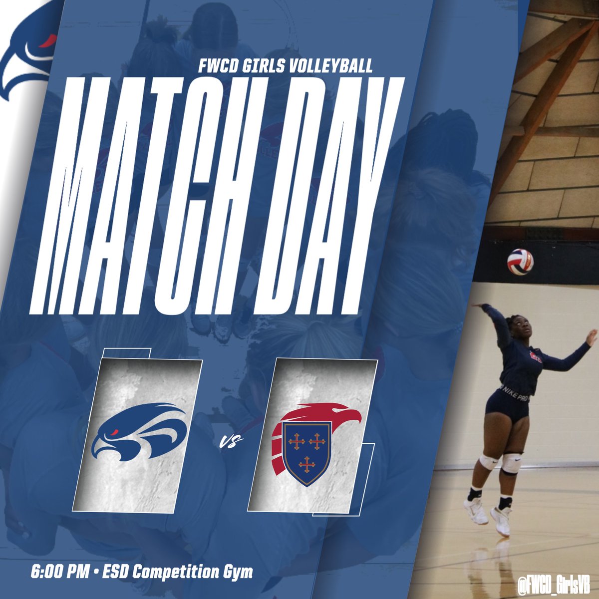 Falcons square off against the Eagles today at ESD in their second conference match. Go Falcons! #FWCDTogether #FWCD #FlyHigher #FWCDAthletics