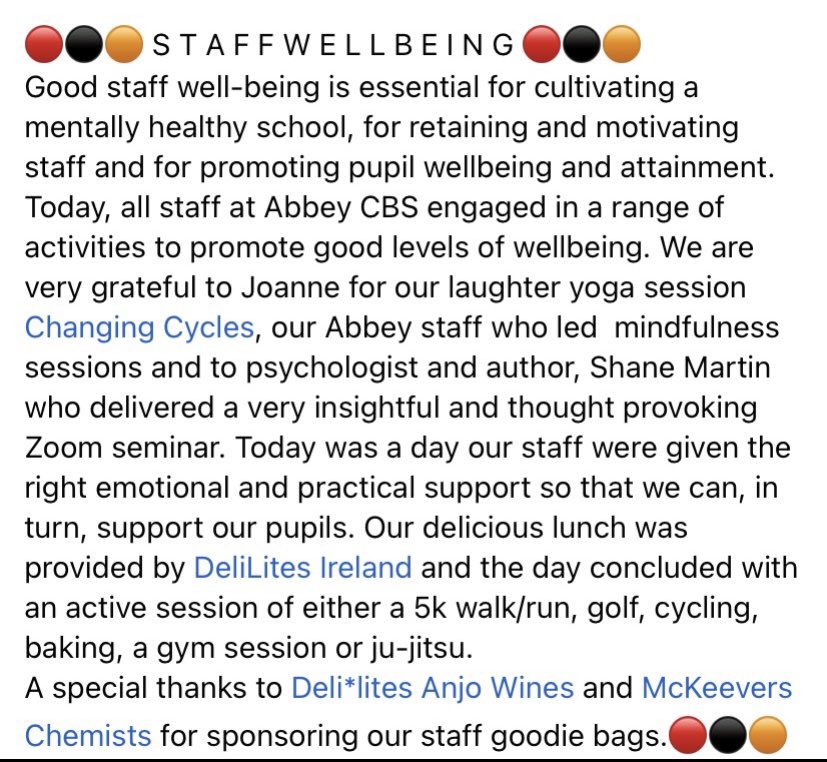 Abbey_CBS's tweet photo. S T A F F W E L L B E I N G 🔴⚫️🟠 #laughteryoga #shanemartin #mindfulness #greatday #toomanyphotosfortwitter https://t.co/QVKAsVdC2B
