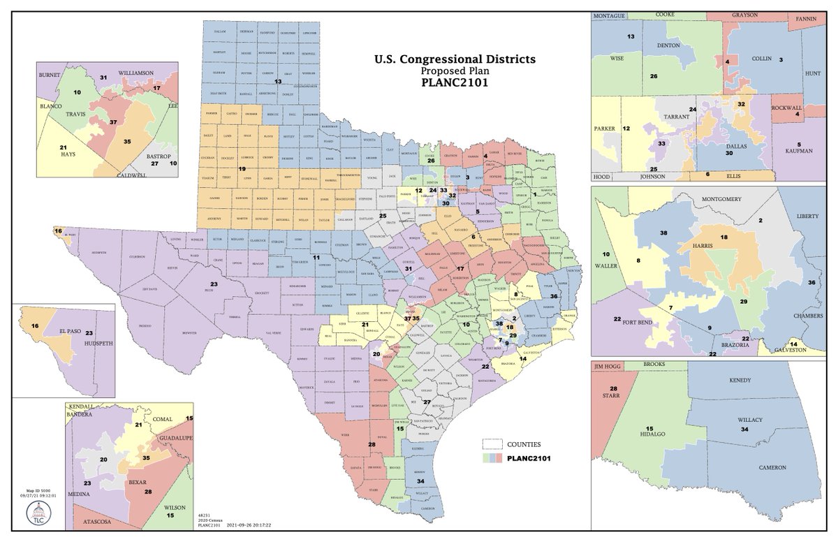 TXCivilRights's tweet photo. This new map is full of the same old tricks. It limits Latinx communities' ability to elect candidates of their choice in El Paso, the Rio Grande Valley, and the Nueces County/Corpus Christi area. https://t.co/62ED78PKDQ