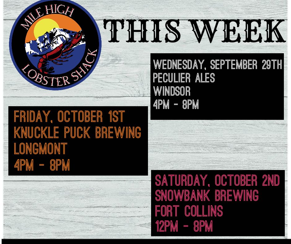 Windsor on Wednesday @ Peculier Ales

Friday <a href="/KnucklePuckBrew/">KnucklePuckBrewing</a>

Rollin' into Fort Collins on Saturday <a href="/SnowbankBrew/">Snowbank Brewing</a> 

Who's going??? 👋