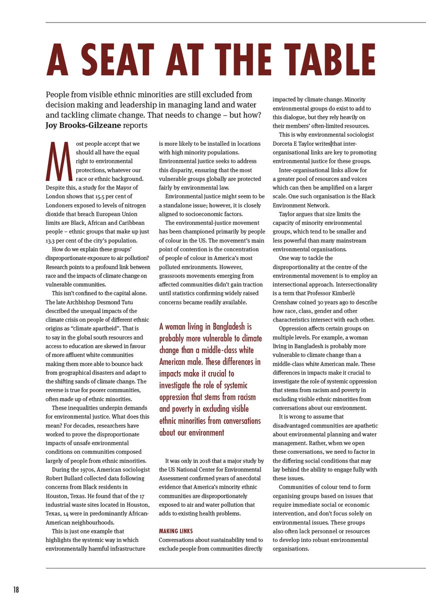 joybrooksg's tweet photo. I am honoured and thankful for the opportunity to write for #TheEnvironment. My piece titled "A Seat at the table" discusses the exclusion of people from ethnic minorities from decision making and leadership.
@KT_Environment @CIWEM 
Read more here: https://t.co/4cQ9vmXpZr https://t.co/aZyPTqhPnf