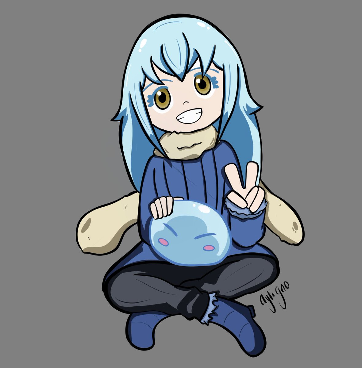 ayligao's tweet photo. Un pequeño Rimuru ❤ he decidido hacer más fan arts ahora que ando viendo animes de temporada hoyble toco el turno a #ThatTimeIGotReincarnatedAsASlime 

#digitalart  #anime https://t.co/llUbPIThWG