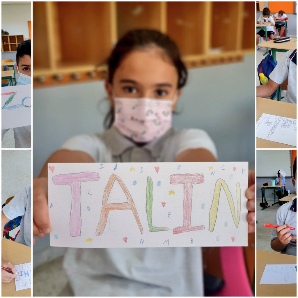 BizriHiba's tweet photo. @Hhhsinfo #Cm1 All learners created a name tag last week learning an easy technique to help them make #bubble_letters #creative #name_tag https://t.co/ynJiVF38rB
