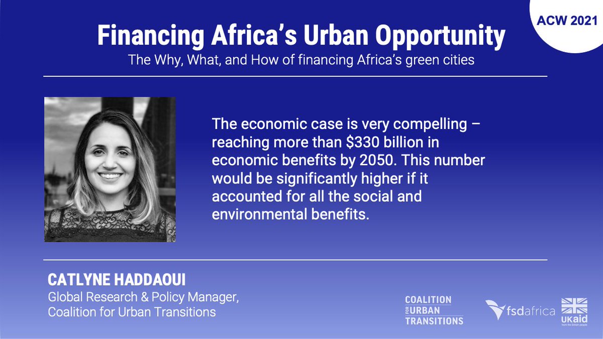 The Coalition's own @CatlyneHaddaoui highlights the case for investing in a low-carbon, climate-resilient African urban transformation #AfricaClimateWeek