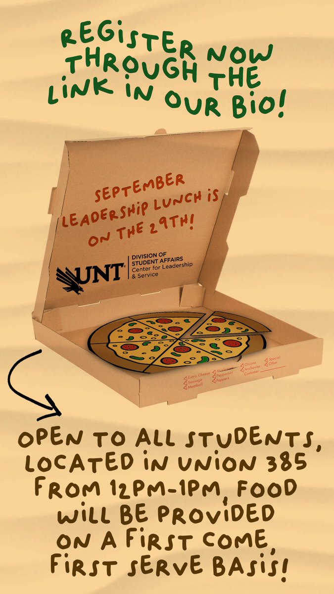 Registration for the September Leadership Lunch is open!

🍕🍕🍕

RSVP through the link in our bio &amp; we’ll see you there!