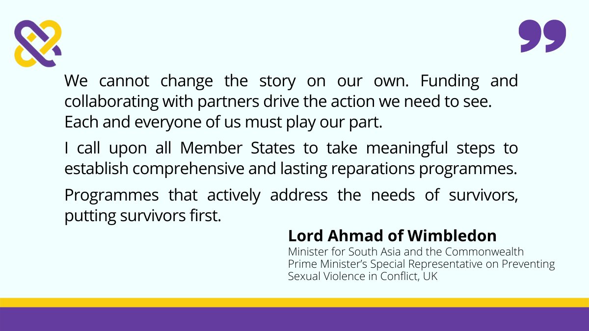 glsurvivorsfund's tweet photo. 🎙️ We are now listening to @tariqahmadbt , 🇬🇧 Minister for South Asia and the Commonwealth, Prime Minister’s Special Representative on Preventing SVC, who is now calling to collective action to address this failure of #justice.
#ActforReparations
#SurvivorsSpeakUNGA
#UNGA https://t.co/7mFA9moEqu