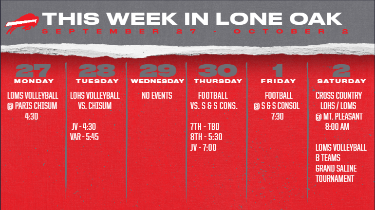 Week-at-a-glance!
Come out and support your Buffaloes and Lady Buffs!!
🦬