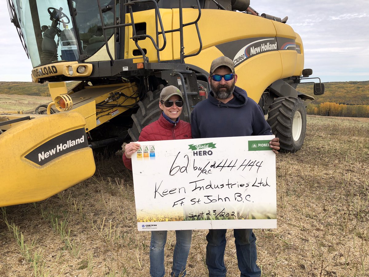 Pioneer 44H44 yielding 62 bushel/acre in Fort St John BC. #yieldhero21 <a href="/PioneerSeedsCA/">Pioneer Seeds Canada</a>