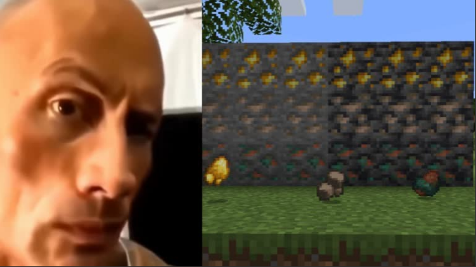 X 上的TheSniperGamingYT：「The Rock Eyebrow Raising Meme Minecraft   via @ #TheRock #MEMES   / X