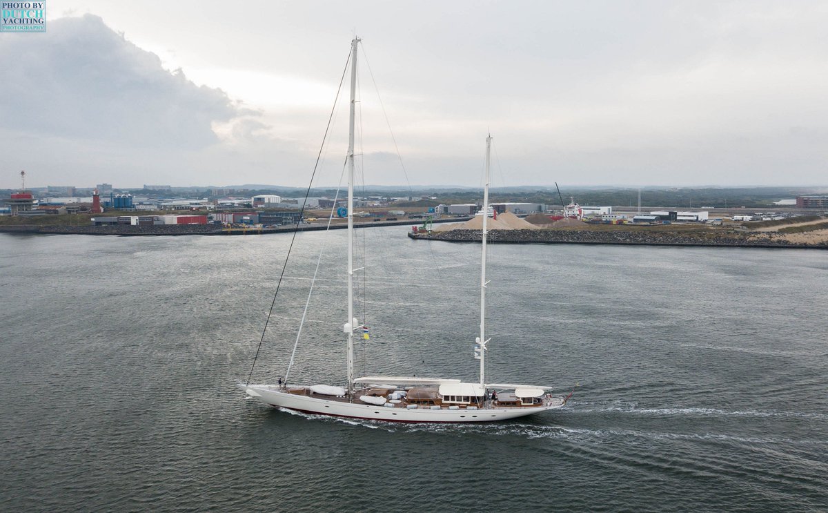 Dutchyachting's tweet photo. Adele was delivered by #VittersShipyard after an exterior &amp; interior design by #HoekDesign in 2005. The 54.5m aluminium #ketch returned to #Holland today to undergo a #refit at #Huisfit in #Amsterdam &amp; #Vollenhove. Photos by @DutchYachting. 

#SYAdele #RoyalHuisman #Sailingyacht https://t.co/JXlyFwAWmu