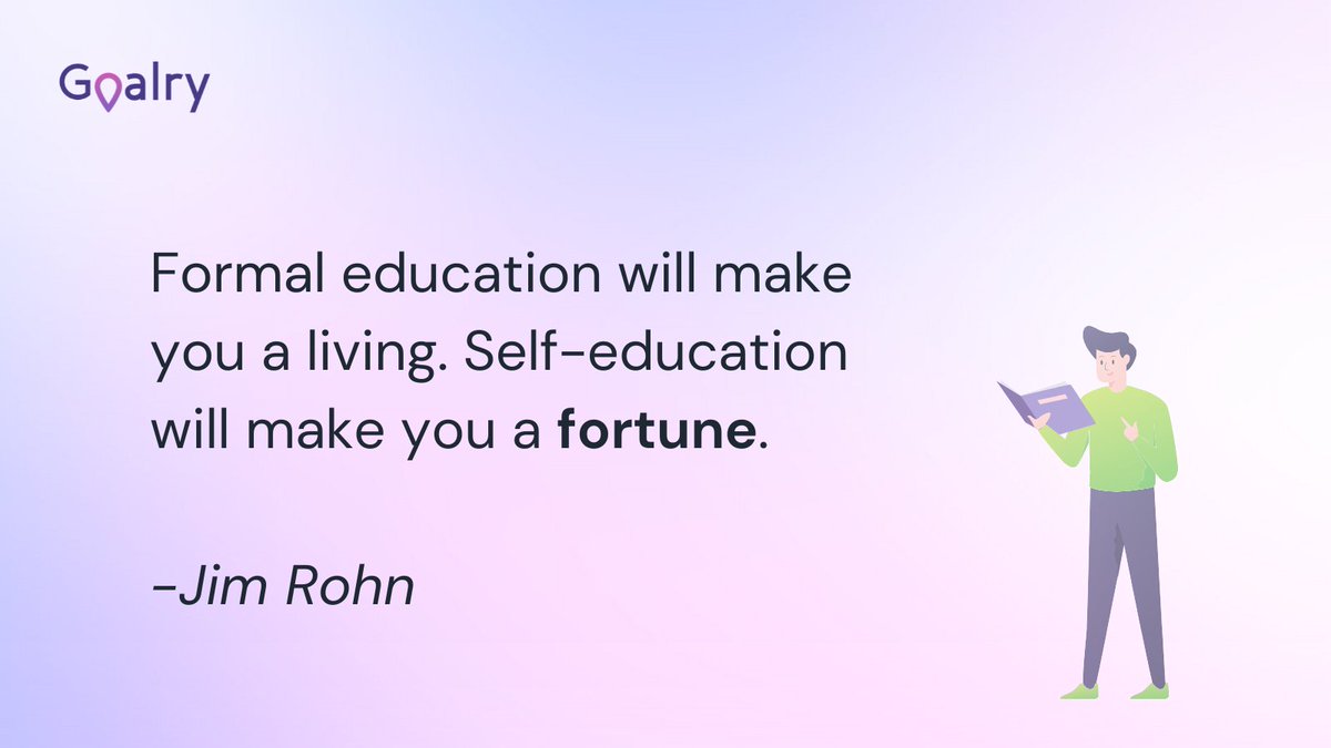 BudgetryStore's tweet photo. Education is the backbone of a nation. Self-education will change your life. Join Goalry to get more inspiration! https://t.co/jrBgpUvu18 https://t.co/RzEjYnChw5