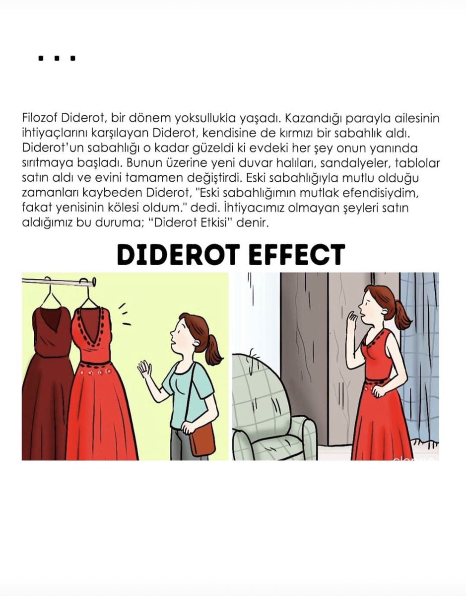 kracasoykan's tweet photo. Diderot Etkisi | Mahfi Hocamız günümüz farkıyla çok da güzel anlatmış.(2 dakikalık okuma)
#diderotetkisi #dideroteffect https://t.co/hpOedAtXQj