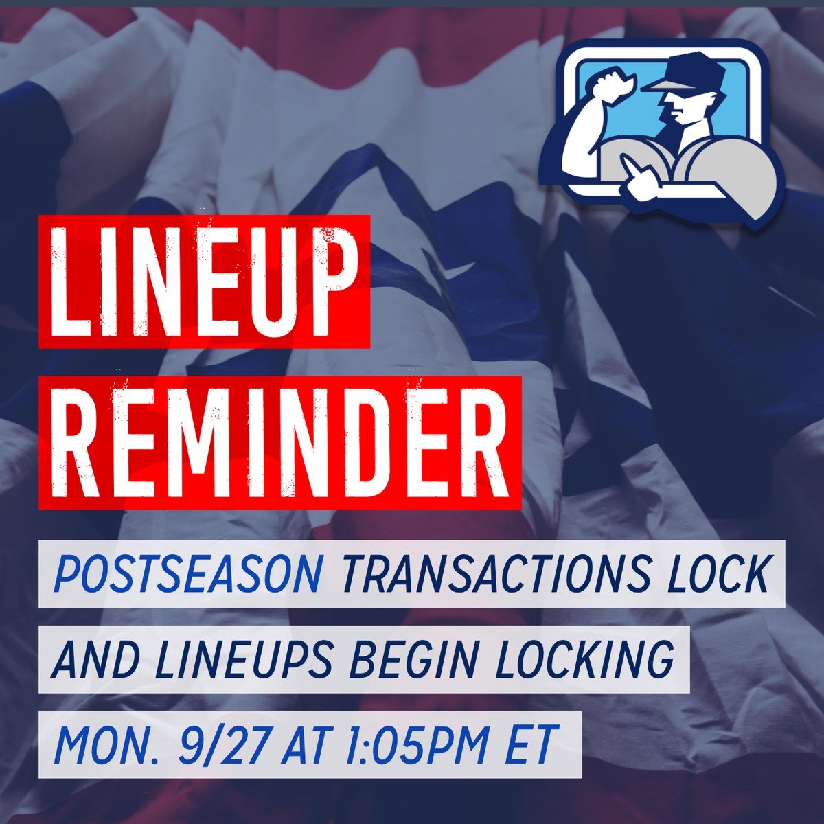 CorkCommish's tweet photo. #corkml lineup reminder: 2021 Cork World Series transactions lock and lineups begin locking in one hour at 1:05 pm ET. Get your lineups ready! https://t.co/jzhdlPtvKb