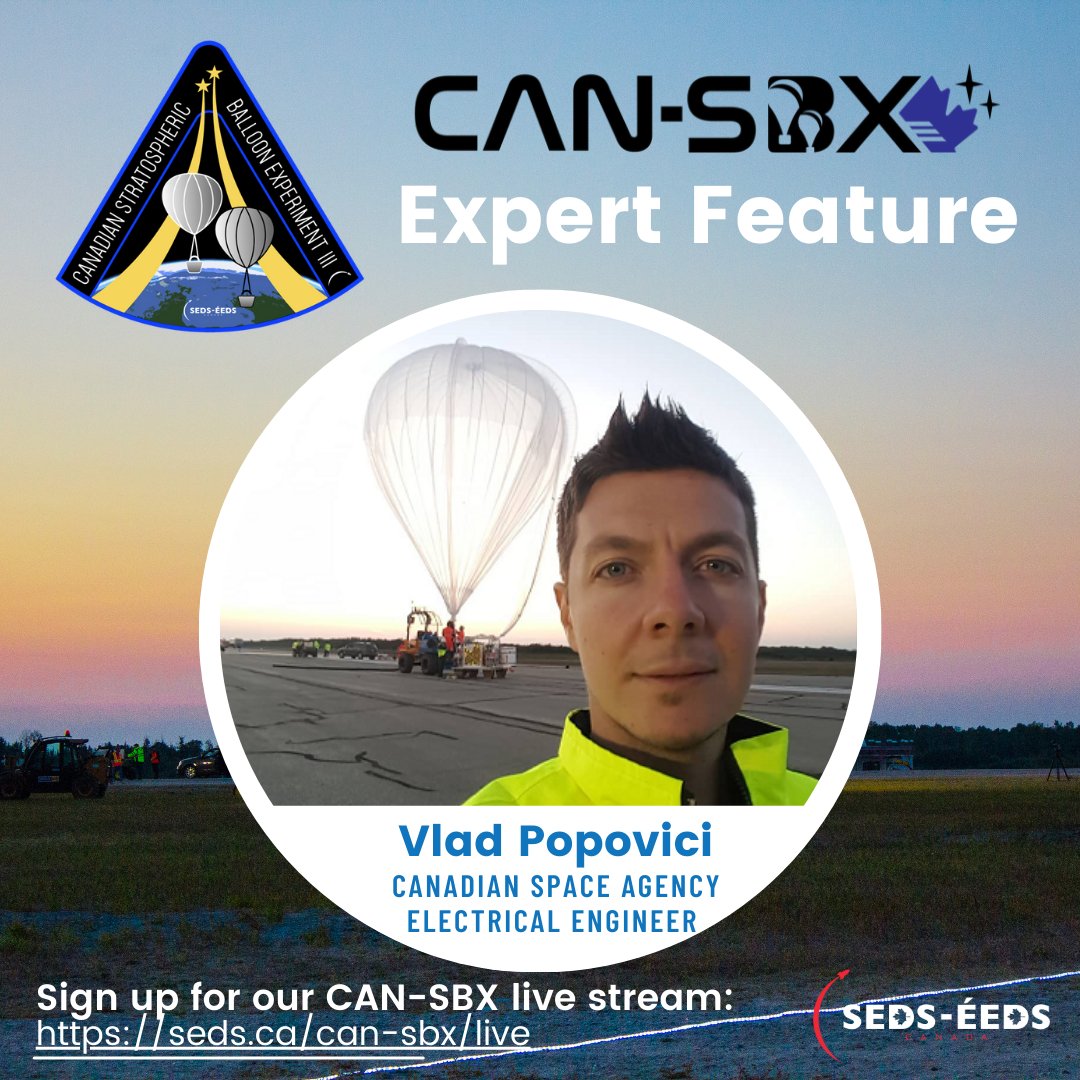 sedscanada's tweet photo. Leading up to our #CANSBX launch in October, we’d like to feature Vlad Popovici, a @csa_asc engineer who has been helping our student teams prepare their payloads for the stratosphere! #cdnspace #technology https://t.co/V9NDQoYIx4