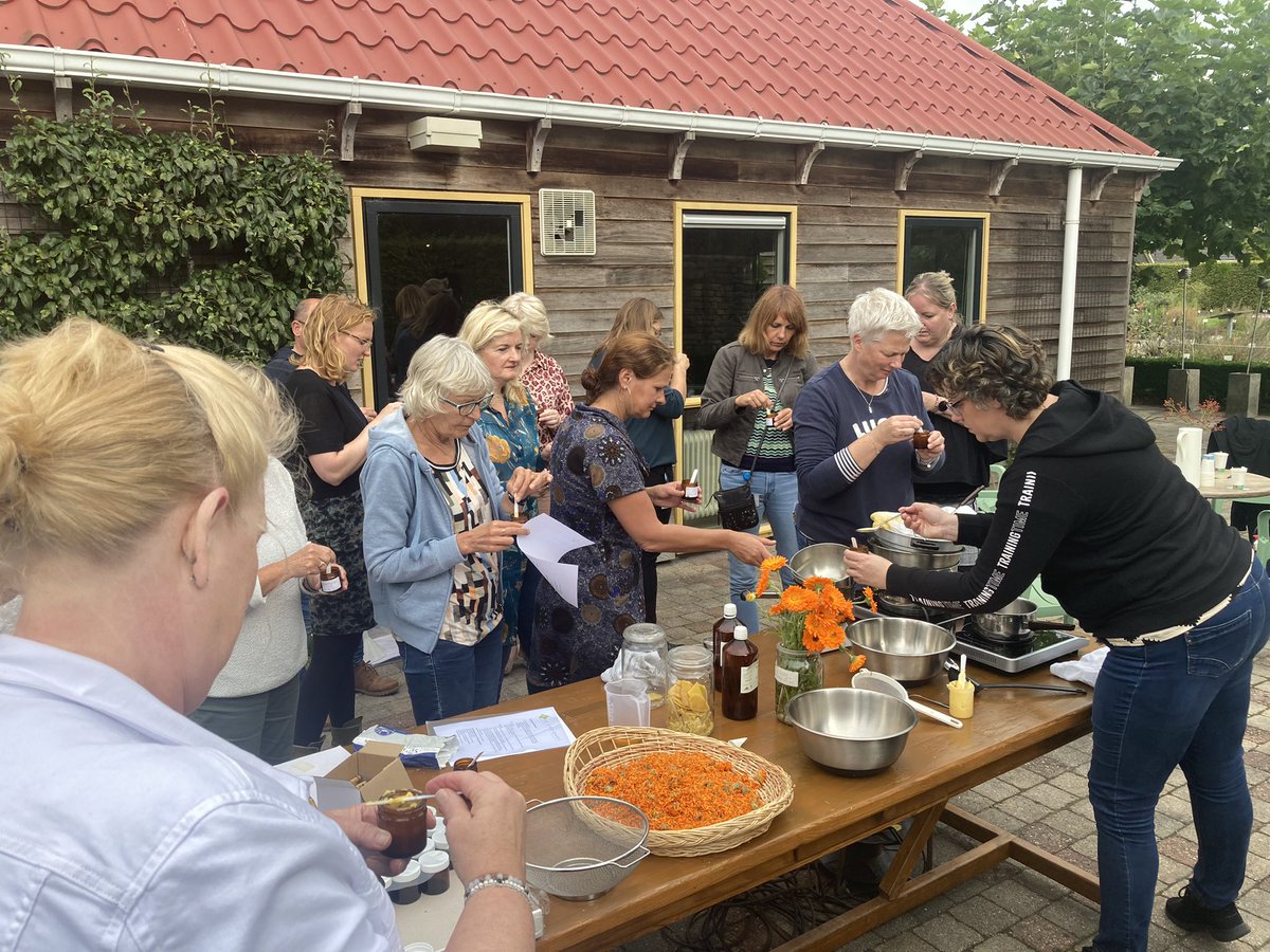 Als vanouds, een workshop Calendulazalf maken geven op <a href="/dekruidhof/">dekruidhof</a> met collega’s van <a href="/achtkarspelen/">gemeente Achtkarspelen</a> #kruiden