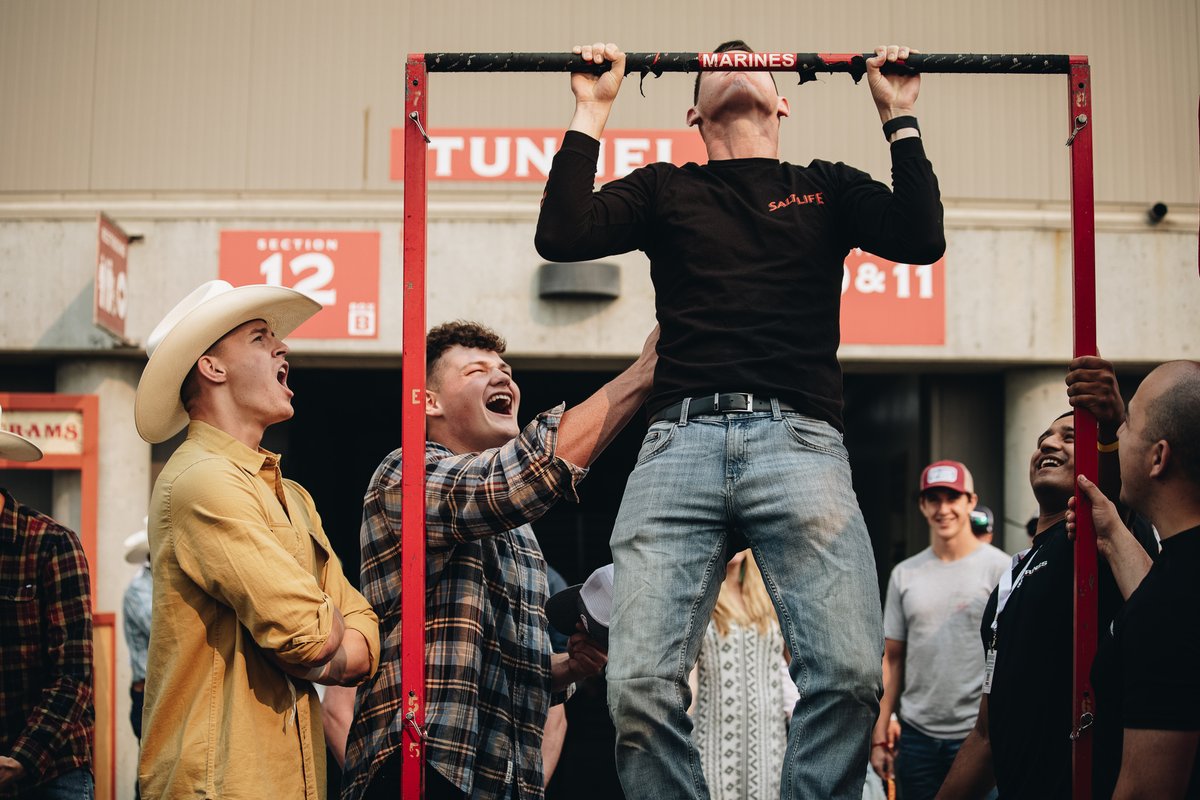 SFOMarines's tweet photo. The Marines of Recruiting Sub-Station Salinas hosted a pull-up challenge and talked to rodeo attendees interested in learning more about the opportunities available within the Marine Corps. https://t.co/sUVV2DmJBU