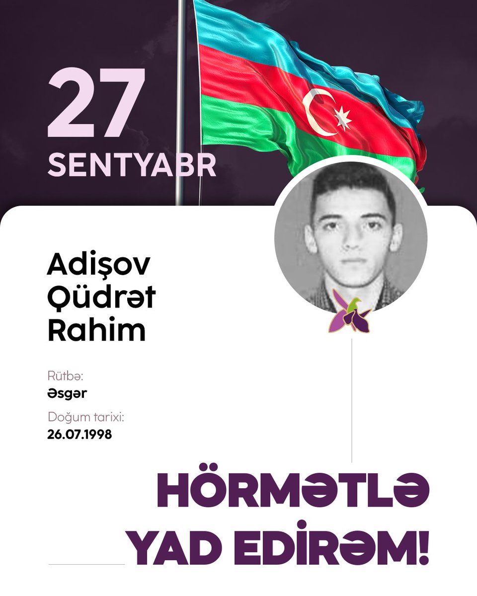 Şəhid Adışov Qüdrət

#YadEdirik
#AnımGünü