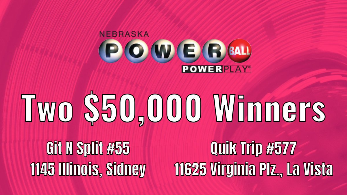 RT @NE_Lottery: On Saturday we had not one but two $50,000 Powerball winners sold in Sidney and La Vista. https://t.co/hbcToxlEbJ