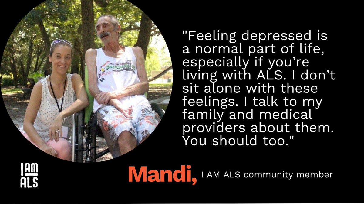 iamalsorg's tweet photo. Here’s the thing about depression and suicidal ideation: they’re really normal and valid emotions for those experiencing #ALS. We’re always here to listen and provide support. https://t.co/EyOOW5ybFF
#HelpIsHere #IAMALS #LivingWithALS #VetsWithALS https://t.co/g633XrmrZ7