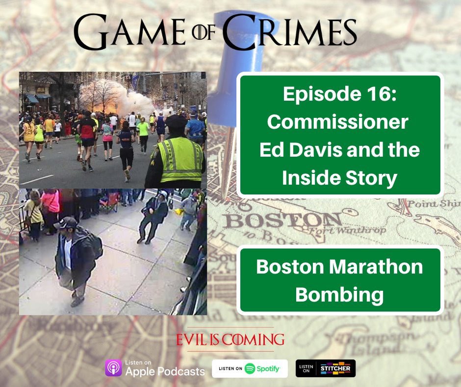 upsidedowndigi's tweet photo. It's @GameOfCrimes day today!! 
Murph and Morgan talk with Commissioner Ed Davis and get the inside story about the Boston Marathon Bombing. 

Available now on Apple Podcasts, Spotify, Stitcher or wherever you listen to podcasts!! https://t.co/Ls2e8yCyYD