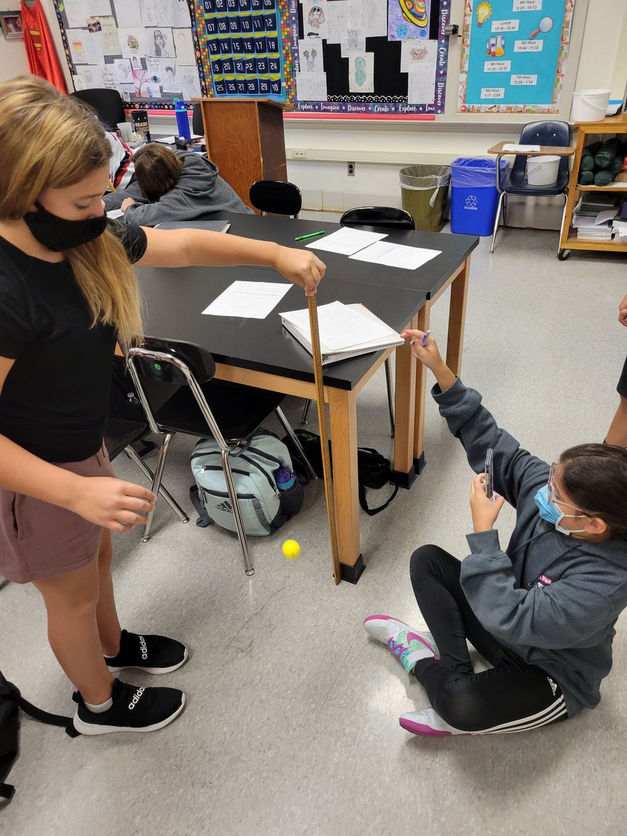 Practicing data tables and graphing using the scientific method! Answering the age old question,  "which bounced higher, a golf ball or ping pong ball? <a href="/FoxMiddleSchool/">Fox Middle School</a>
