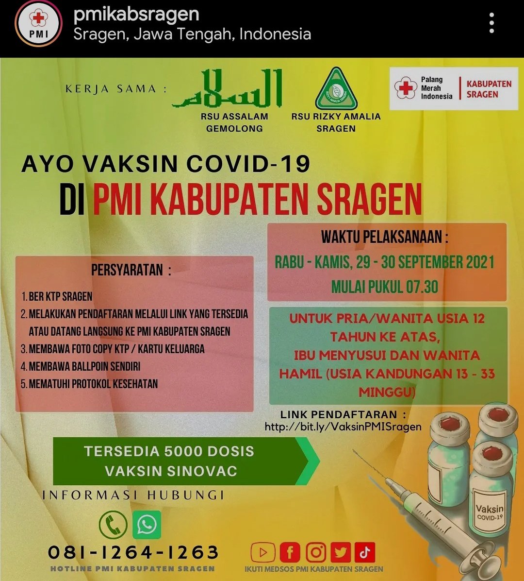 Sragentina's tweet photo. Ada lagi, yang belum vaksin, monggo daftar di https://t.co/lBxiSwjeNk https://t.co/tMOydMdYIJ