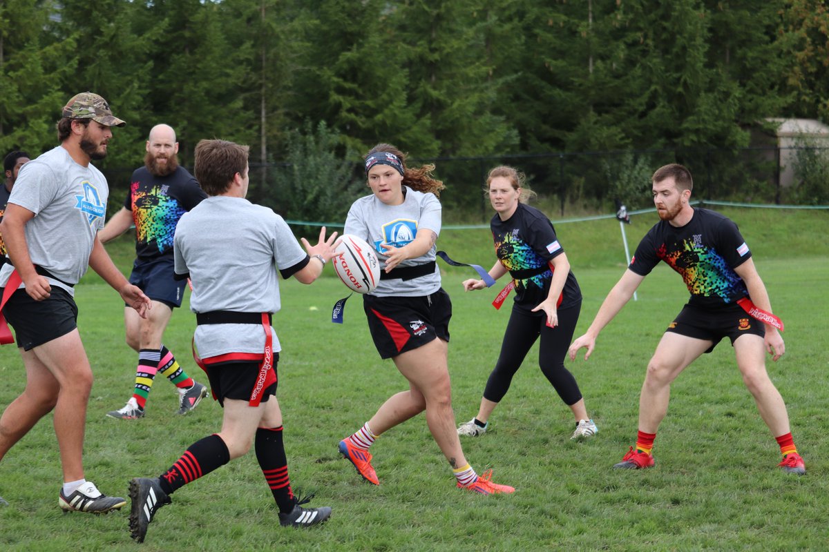 RugbyOntario's tweet photo. On Sunday, the first ever All In Rugby Cup took place at Thompson Rugby Park in Oshawa! The event featured five teams, made up of players from @CENTAURS_RFC, @londonrugbyclub, @MuddyYorkRFC, @VikingsRugbyRFC and the Toronto Lions. https://t.co/un0LyKlX30
