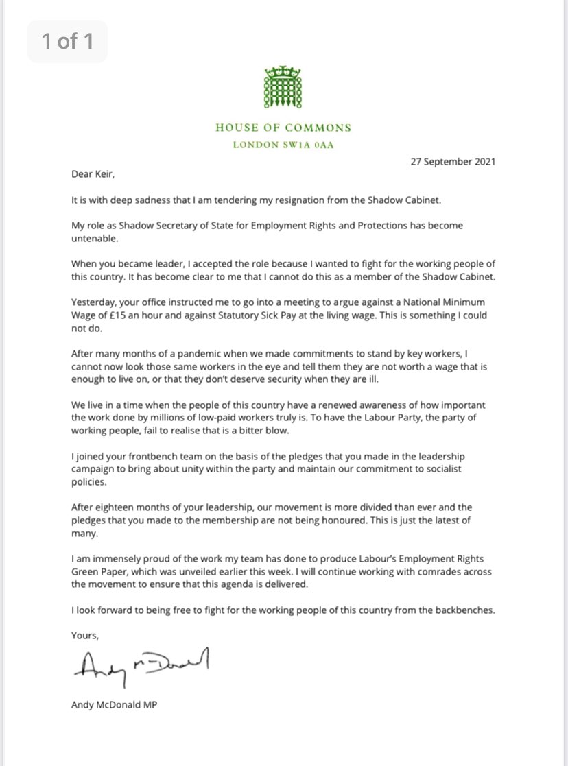 SamCoatesSky's tweet image. Andy McDonald quits shadow cabibet