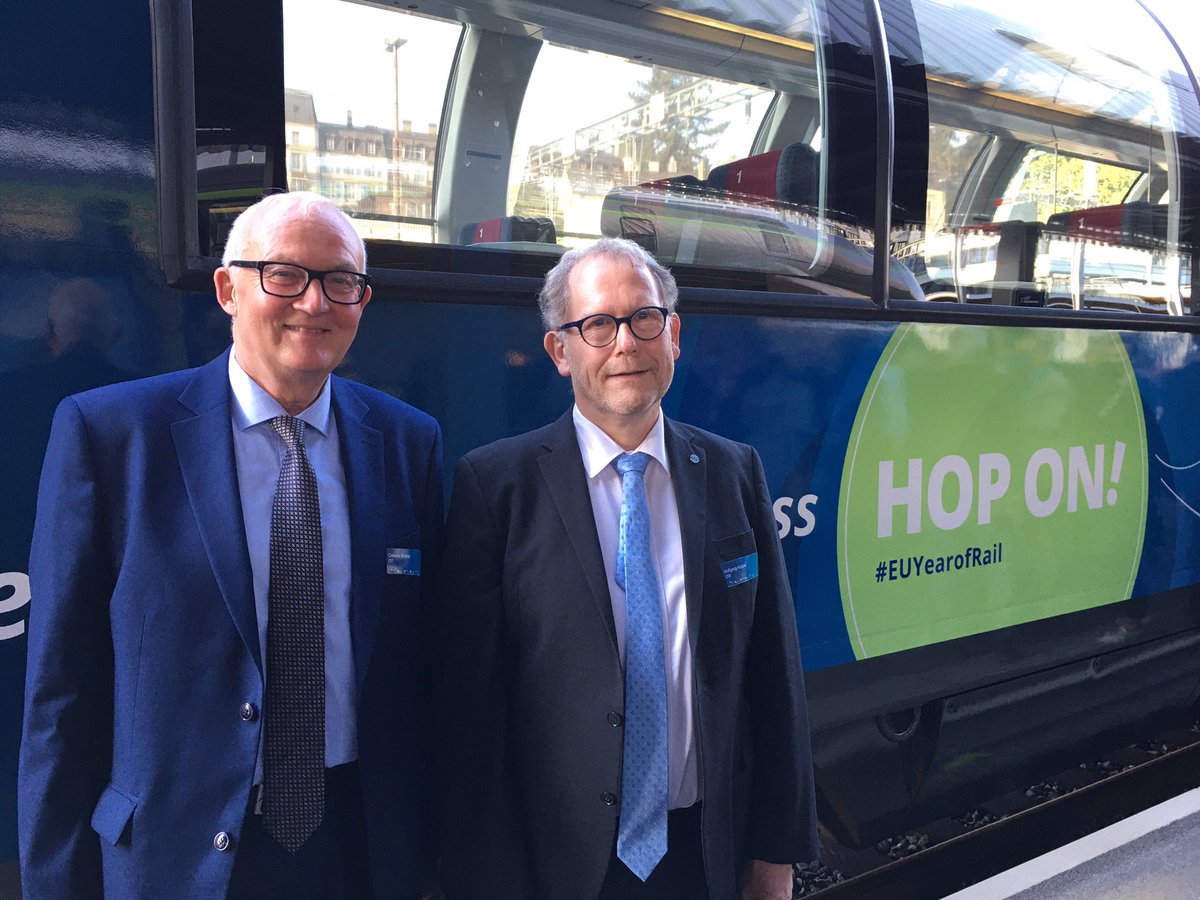 Hop on! #connectingEurope Express. #EUYearofRail 
CER (Community of European Railway and Infrastructure Companies) Shift2Rail Joint Undertaking 
SBB CFF FFS 

OTIF - And CIT International Organisations always present!