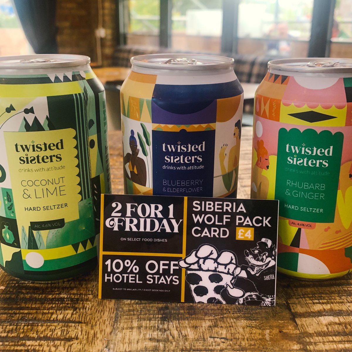 SiberiaAberdeen's tweet photo. Did you know that cans of @twisted_drinks are only £2.50 when you have a Wolf Pack card?

Grab your Wolf Pack card behind the bar now for only £4! https://t.co/h2Lz7Aw6t6
