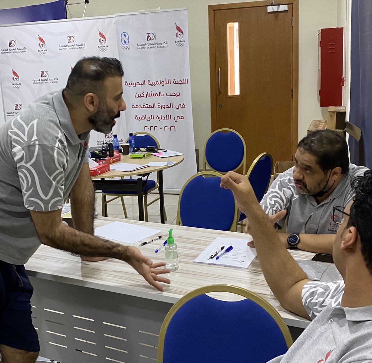 wayneparro's tweet photo. Day 2 of @CAC_ACE @BahrainOlympic #NCCP Level 4 program today featured intense conversation and sharing on #TacticAnalysis #ThanksCoach #CovidProtocols #VaccinatedCoaches #RapidTesting #Disinfecting 🇧🇭🇨🇦 https://t.co/r1Ut2mb4O8