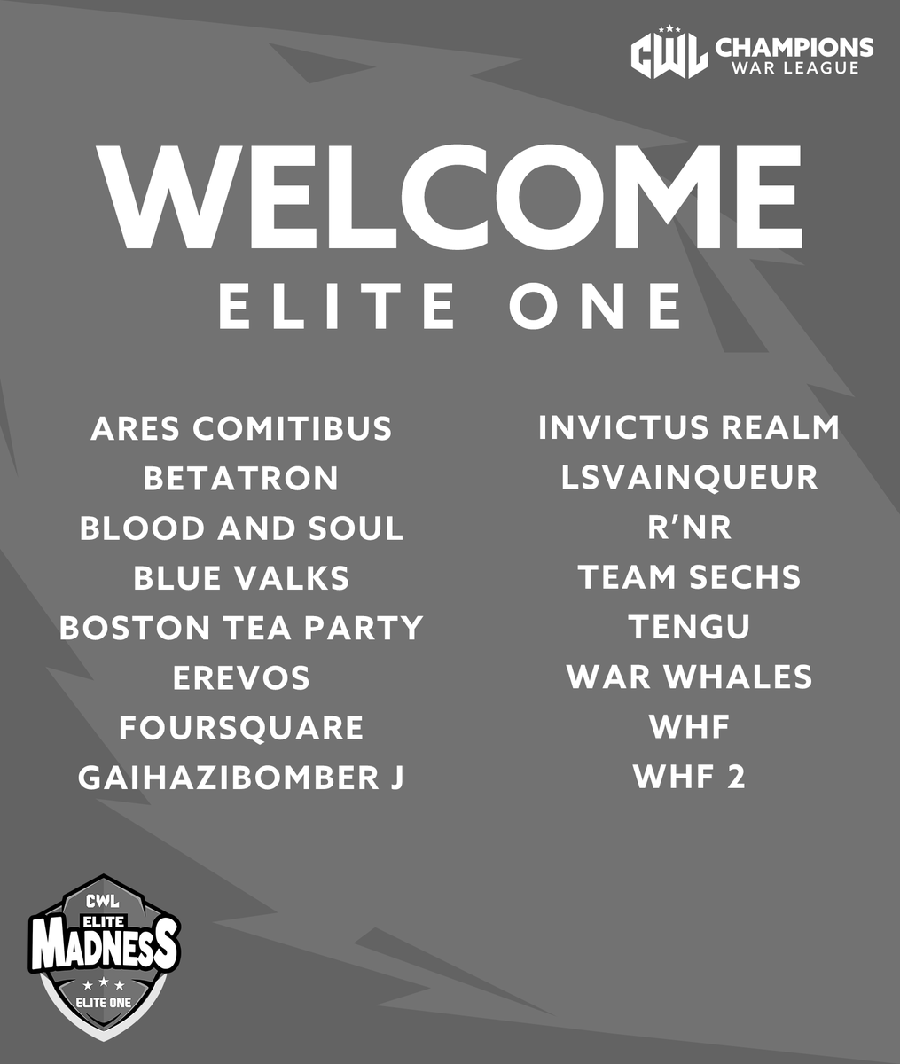 champwarleague's tweet image. Elite Madness selected clans. Let's goooo 🎉😎Congratulations Chiefs!