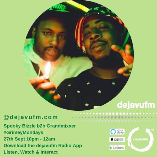 GRANDMIXXER's tweet photo. Tonight 

10pm - 12am 

@SpartanSpooky
 
B2B

 @GRANDMIXXER 

—————————————

@dejavufm https://t.co/47KDrSbBZk