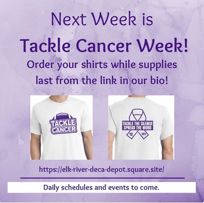 It’s Tackle Cancer Week Dont forgot to order your shirts!!