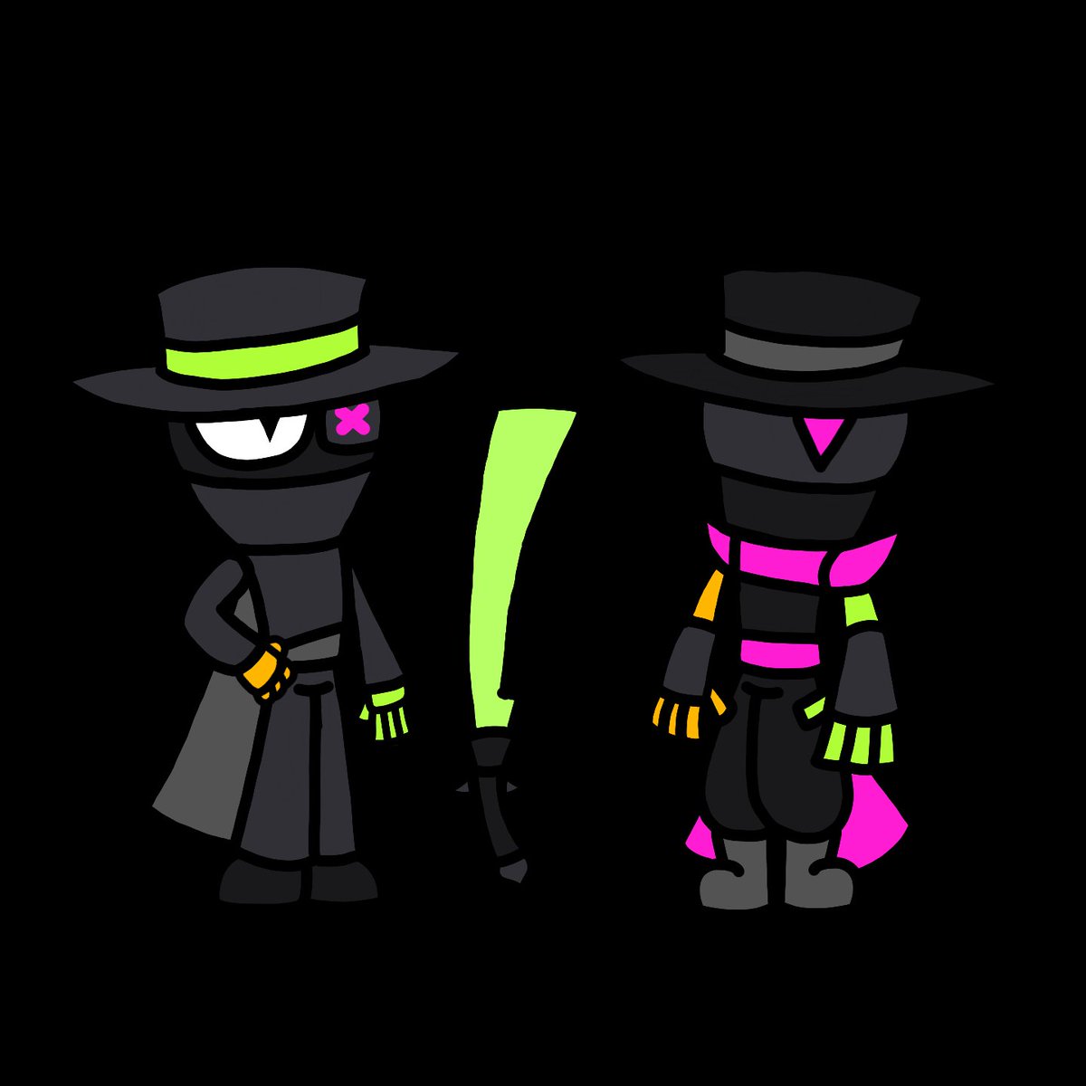 Burnyan1's tweet photo. Finally after 7-8 months of waiting for the third super member, I can finally introduce to you, Gemini, the clone assassin and third member of the villian trio! #BuildABrawler #BrawlStarsArt #BrawlArt https://t.co/pym8xhZA7m