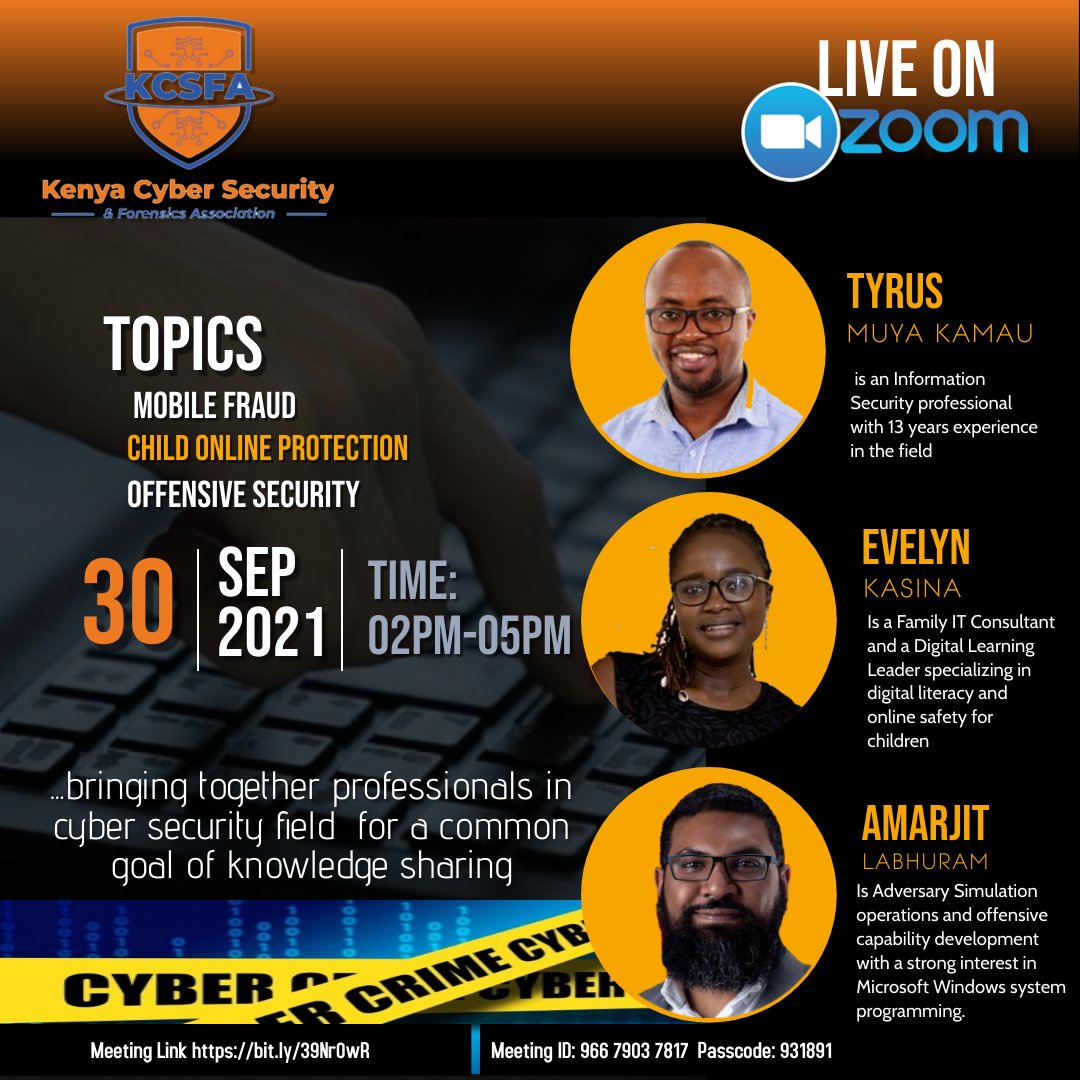 I will be speaking on the state of malware development in the current times this coming Thursday courtesy of <a href="/kcsfa/">Kenya CyberSecurity & Forensics Association: KCSFA</a>. Gonna be a little of an "exotic" affair 🤣😂🤣. Looking forward to sharing the stage with <a href="/tyrus_/">Ty</a> &amp; Evelyn Kasina