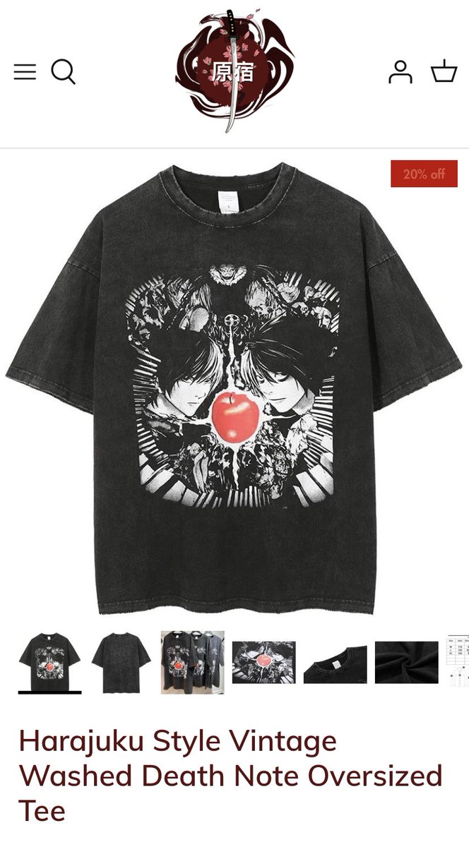 I shouldn’t be buying clothes but if you know me, Deathnote is my fav 🙂 How dope is this shirt from harajukustreetwear. Should I get it for stream? Lol 

#twitch #harajukustreetwear #deathnote 🍎