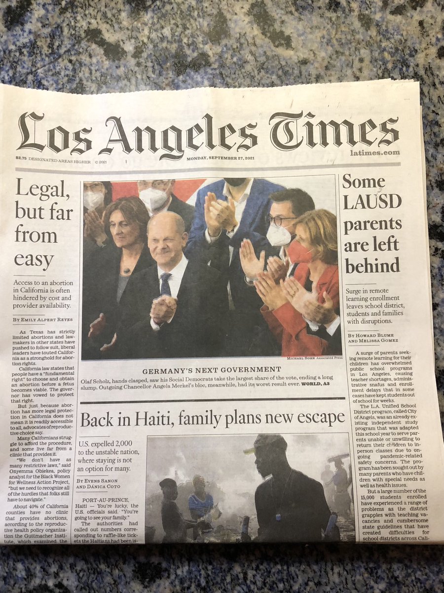 tcboyle's tweet photo. The newspaper. https://t.co/Ioyph2YMwa