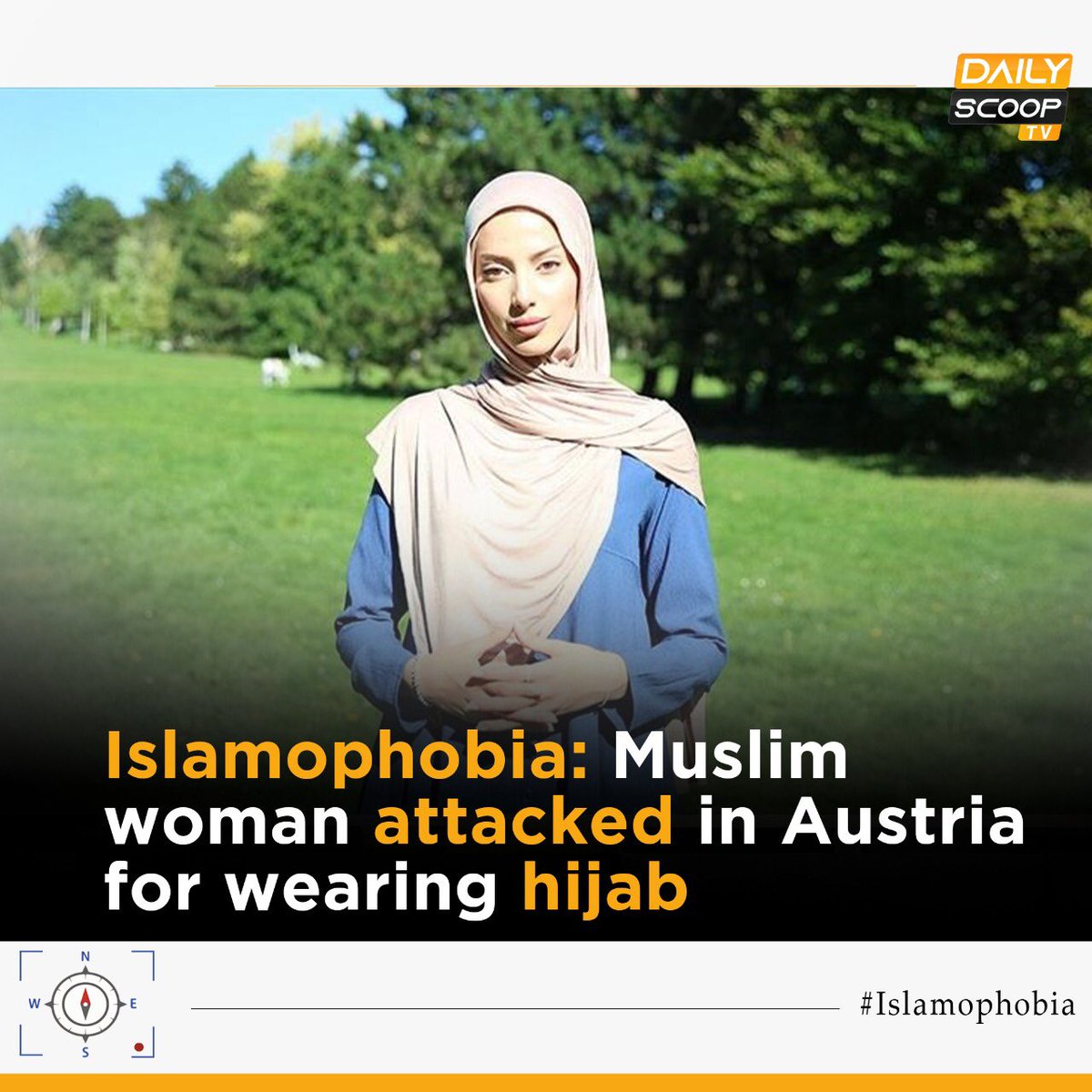 DailyScoopTV1's tweet photo. In an anti-Muslim attack, Baraa Bolat, a Muslim woman wearing a headscarf, was physically assaulted in Austria's capital Vienna.
#DailyScoopTv #islamophobia #austria #muslimgirl #physicallyassaulted #hijab https://t.co/0u7NfMrfy7