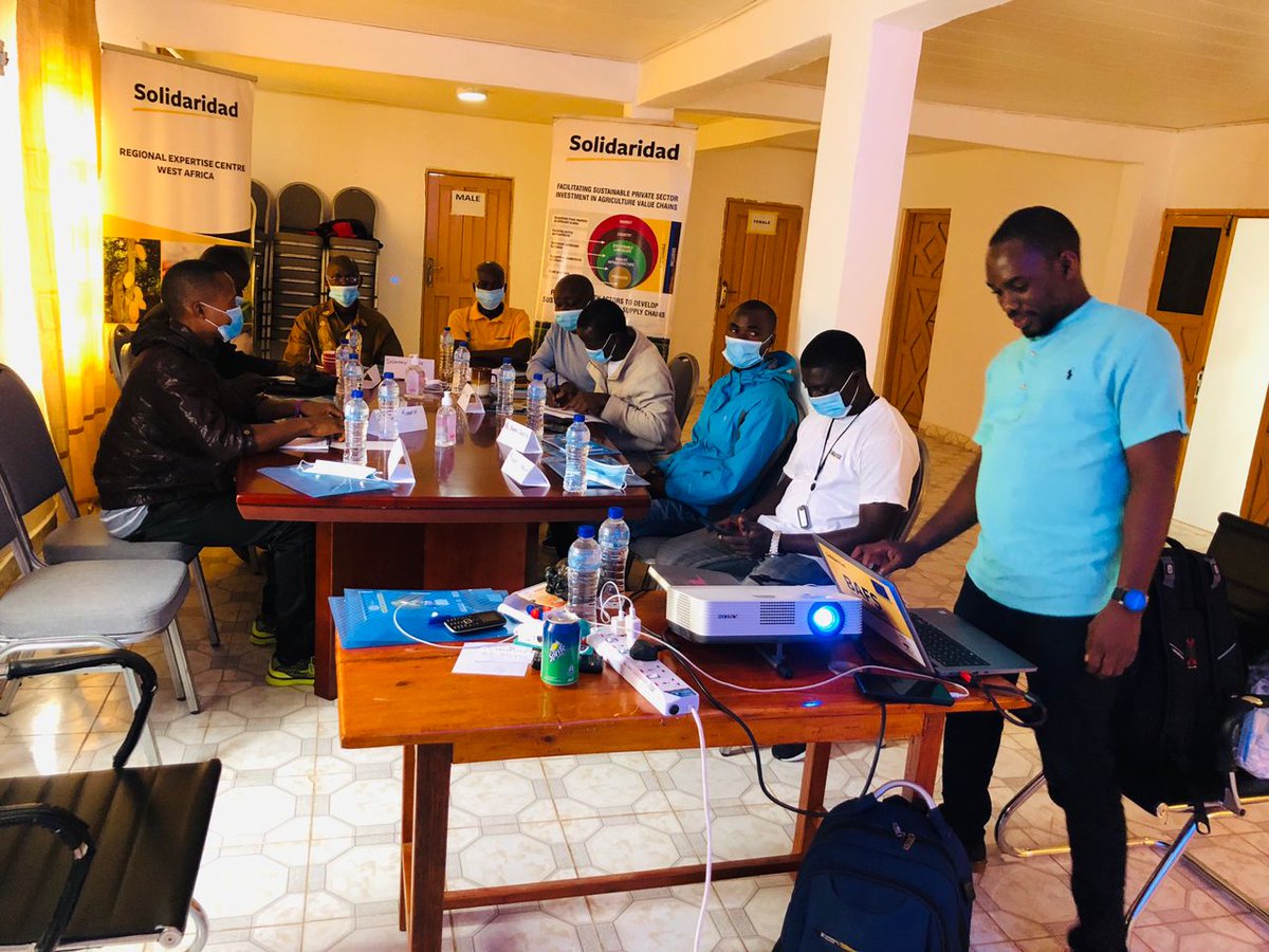 Solidaridad_wa's tweet photo. @Solidaridad_wa is training 20 community facilitators on #digital data collection under #CORIPII and #SWAPPII in #SierraLeone. The training will enhance their skills to collect farmer-level data to monitor the progress of the two programmes, which is funded by @NLinGhana. https://t.co/Y7GXOBx4AV