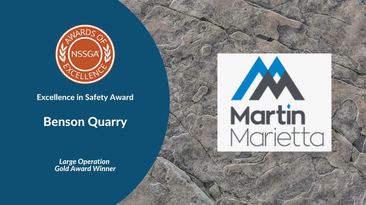 NSSGA's tweet photo. Congratulations to Benson Quarry, a @MartinMarietta facility, on their 2021 Safety Excellence Large Operation Gold Award #LPF2021 #RocksBuildAmerica https://t.co/ECBk5zU17o