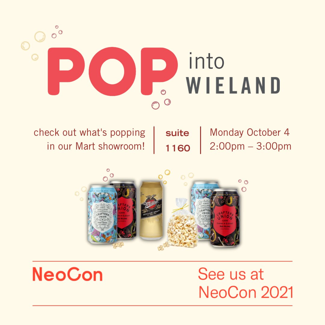 You're invited! Pop into our Mart Showroom (suite 1160!) during <a href="/neocon_shows/">NeoCon</a> to check out what's new. We'll have a little something extra for you on Monday from 2-3pm! 

#neocon2021 #wieland #wielandhealthcare #neoconevent #neoconexhibitor