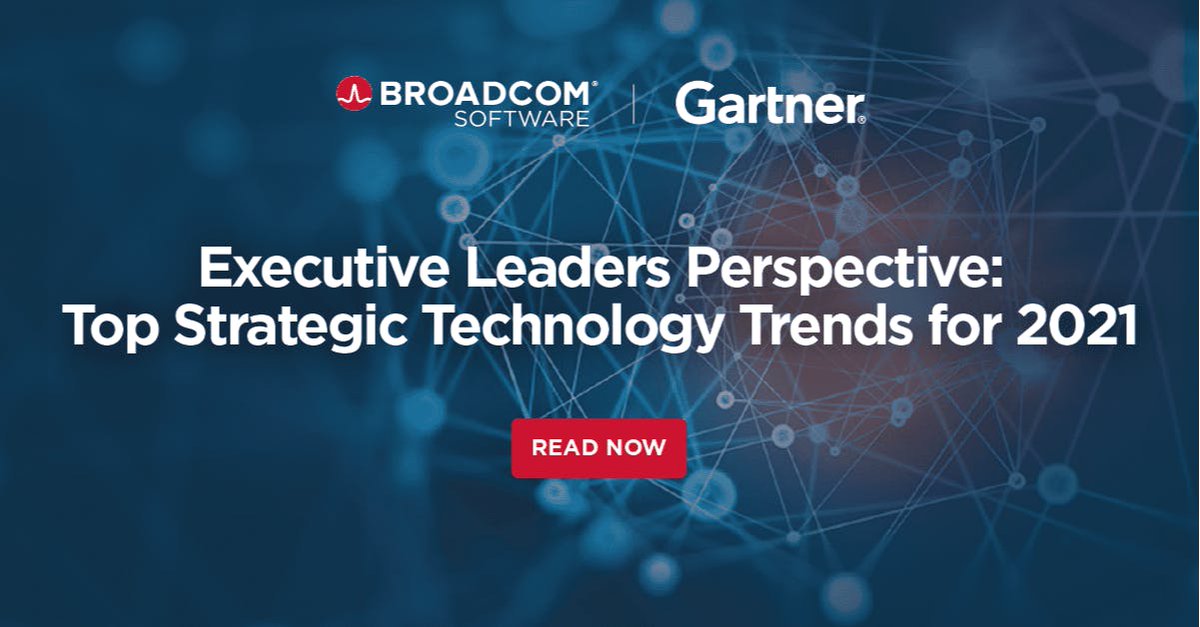 Alexsander71's tweet image. New #Gartner Report available:  “Executive Leaders Perspective: Top Strategic Technology Trends for 2021.” #BroadcomSW. Read it here:  bit.ly/3EP3fmu