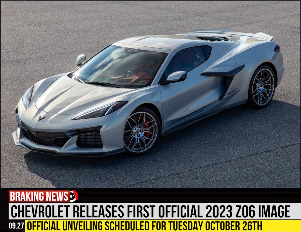 Today #Chevrolet revealed the first legit photo of the 2023 #Corvette #ZO6. Official unveiling is scheduled for Tuesday, October 26th.

⚙️<a href="/Car_Sick_Nick/">Nick Cavanaugh</a>