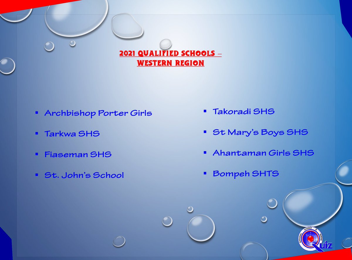 nsmq_stats's tweet photo. @NSMQGhana 2021 Qualified Schools - Western Region https://t.co/wI5U11ufNH