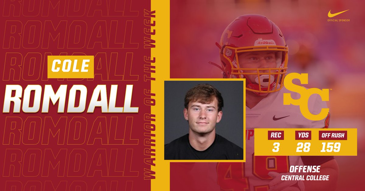 scstormfootball's tweet photo. Week 4 Warriors of the Week are here!

Cole Romdall - Tight End 🦾
Gavin O'Steen - Kick Returner 🏃

#ProveIt | #ONESimpson https://t.co/H7R921Xzu5