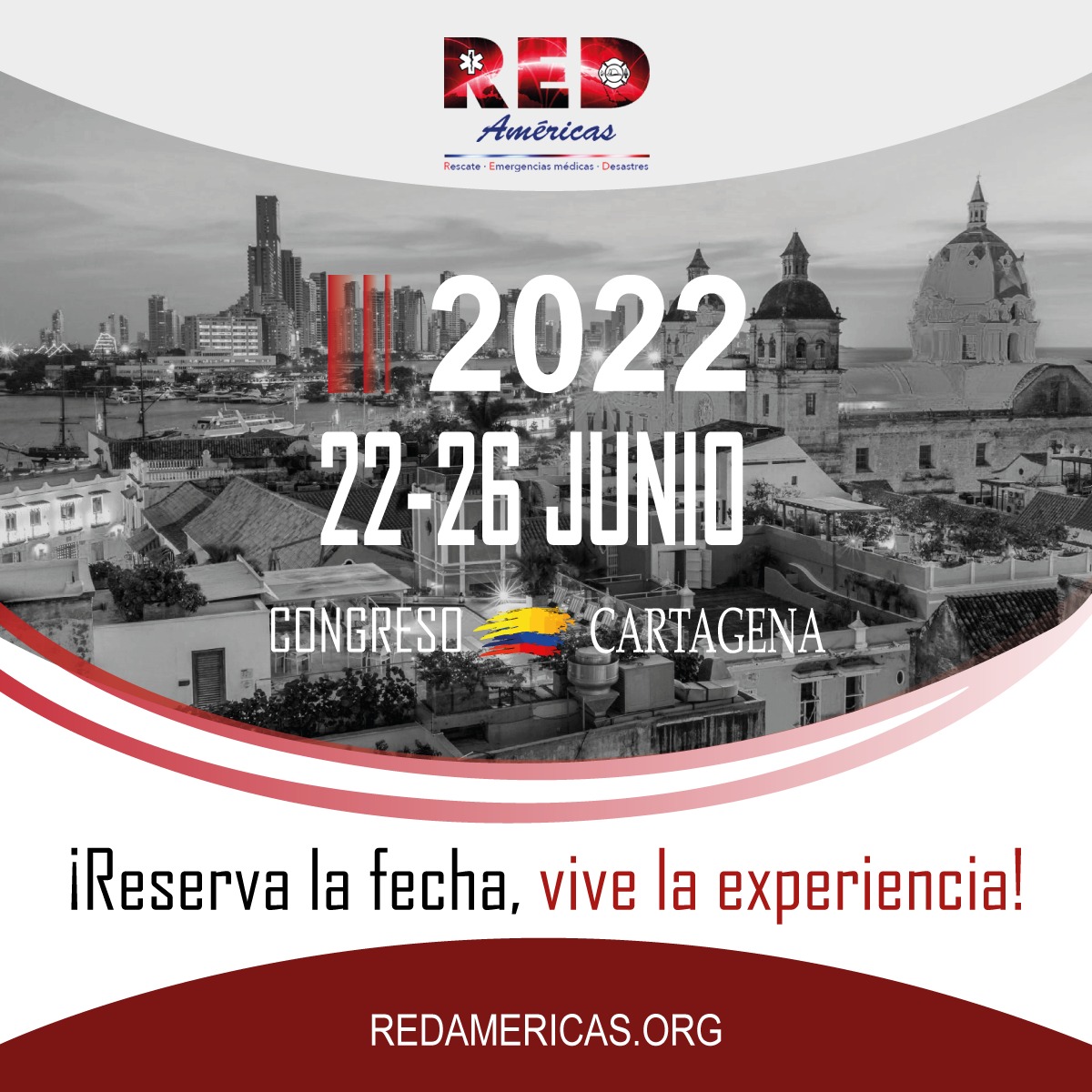2022 🇨🇴 | #CongresoRed en Cartagena- Colombia. 
¡Reserva las fechas!

⚠ Más información: redamericas.org/contactenos/ 
#eventosred #redamericas2022